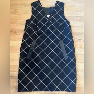 Rag & Bone Phoebe V-Neck Windowpane Shift Mini Dress | Size 8